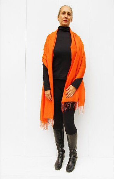 B.e Quality Einfarbige Alpaka-Stola aus 100% peruanischer Baby-Alpakawolle