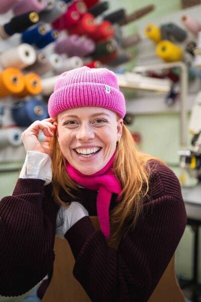 Grote Strick Kurze Grobstrickmütze STINT reine GOTS-zertifizierte Merinowolle