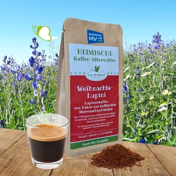 Bio-Rösterei LandDelikat Bio-Lupinenkaffee I Weihnachtslupini mit Gewürzen I gemahlen I 125g