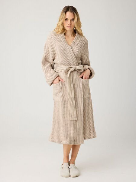 KnowledgeCotton Apparel Bademantel WAFFLE aus Bio-Baumwolle