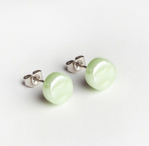 ALEXASCHA Kleine Glas Ohrstecker Rund | PUREFORM