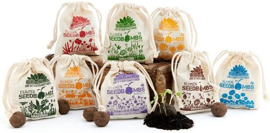 Die Stadtgärtner 8 verschiedenen Sorten Samenbomben I 100% ökologische Seedbombs