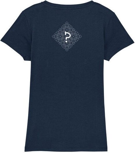 Human Family Bio Damen T-Shirt mit V-Ausschnitt "Evolution - Geo Questionmark"