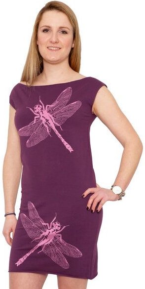 HANDGEDRUCKT "3Azurjungfern" Bio-Kleidchen