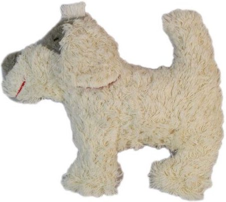 Pat und Patty Greifling mit Rassel "Hund" weiss , 100 % Baumwolle-kbA