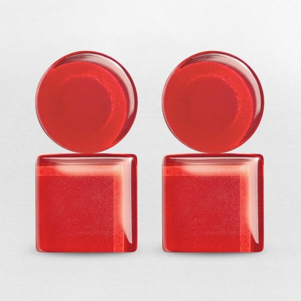 ALEXASCHA Geometrische Clip Ohrringe aus Glas | Bauhaus Design | 16 Farbkombinationen