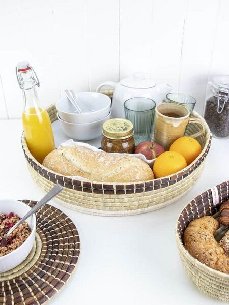 WomenCraft Deko- & Serviertablett - Braun/Natur