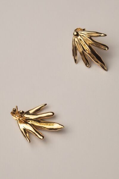Kiwistories Premium Ohrringe – Gold Vermeil „Leaf“ – nickelfrei