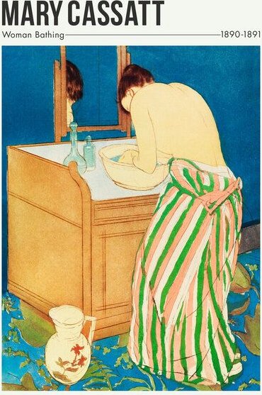 Photocircle Poster / Leinwandbild - Woman Bathing von Mary Cassatt