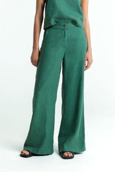 Kings Of Indigo Hose LILIAN, Bistro Green, 100% Leinen