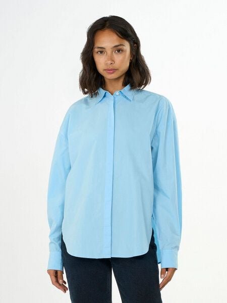 KnowledgeCotton Apparel Bluse - Boxy poplin shirt bright - aus Bio-Baumwolle