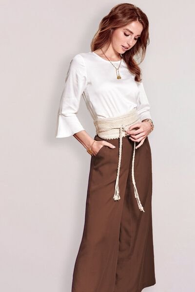 l'amour est bleu Weite Bundfaltenhose aus Tencel