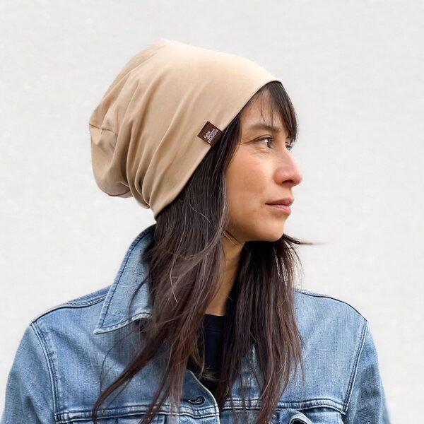 Liebe Deinen Planeten Bio Beanie in 3 Größen Herren & Damen in vielen Farben bequeme Jersey Mütze aus Bio Baumwollmix