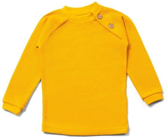 Little Green Radicals Waffel-Raglan-Pullover – Knopfleiste vorne, GOTS, Fairtrade