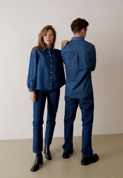 Thumbnail - Givn Berlin Jeansbluse GBLYRA in elegantem Schnitt