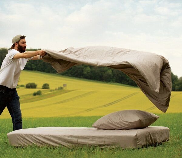 noca Terra, klimapositives Spannbettlaken aus 100% Bio-Baumwolle, Braun Melange