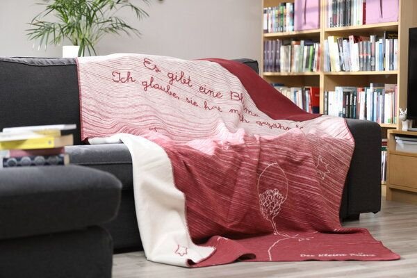 KOLTER Kuscheldecke Der Kleine Prinz Blume aus veganer Bio-Baumwolle