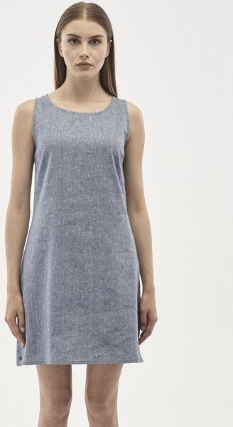 ORGANICATION Kleid aus Leinen-Mix in Denim Optik
