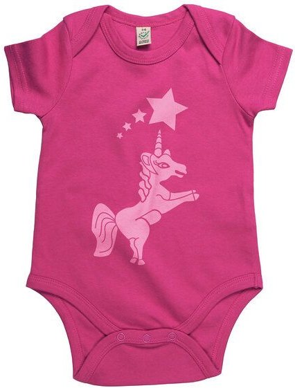 HANDGEDRUCKT "Einhorn" Baby Body