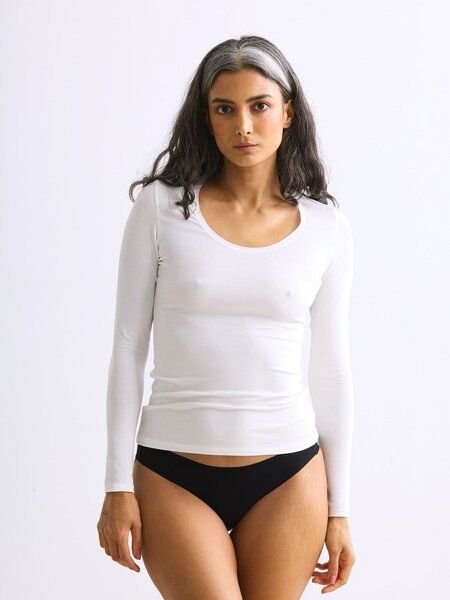 Thumbnail - erlich textil Light Touch tiefausgeschnittenes Langarmshirt aus weichem Modal, made in Europe