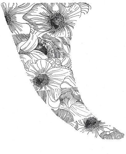 Photocircle Poster / Leinwandbild - Mantika Blumen Surfing Fin