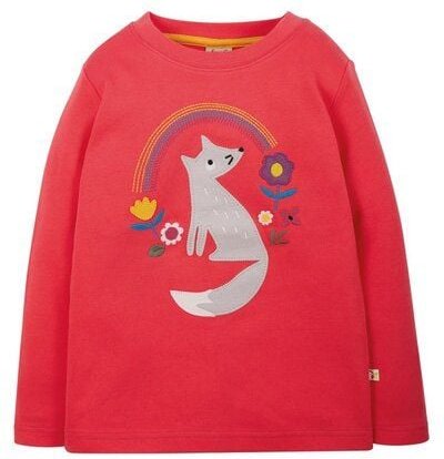 Frugi Langarm-Shirt Wolf und Regenbogen Adventure Applique Top