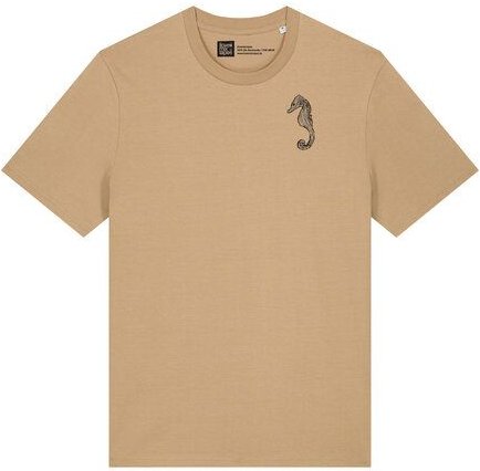 ilovemixtapes Unisex Bio T-Shirt mit Seepferdchen Brustdruck – nachhaltig & fair