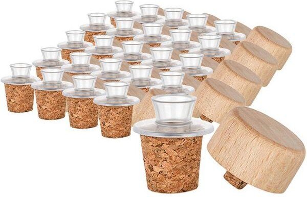 Kork-Deko Flaschenausgießer 25er Set Kork Ø 26-28mm Gastro-Vorratspack Buche