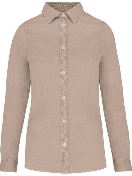 YTWOO Umweltfreundliches ausgewaschenes Damenhemd aus Bio-Baumwolle