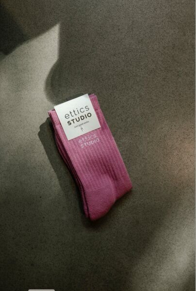 ettics STUDIO sock logo pink