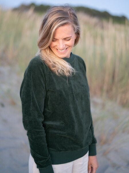 FUXBAU Frauen Samt Sweater