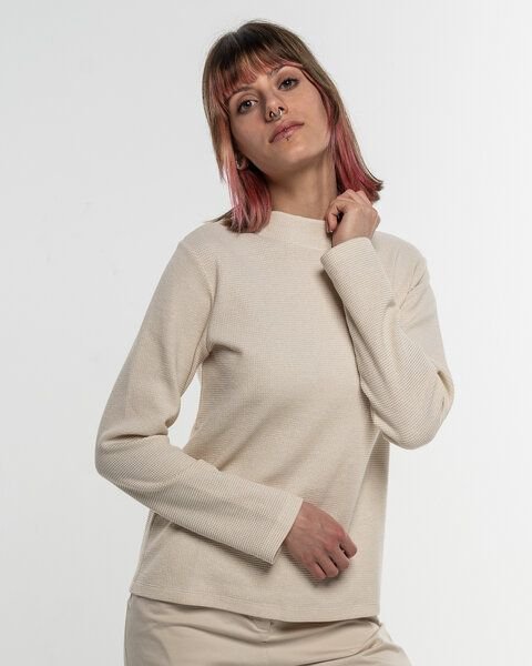 Alma & Lovis Turtleneck Glitzer-Shirt in Waffelpiqué aus Organic Cotton | Pearl Turtle