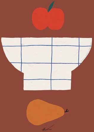 Photocircle Wandbild / Poster / Leinwand - Vase and fruit print