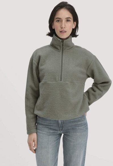 hessnatur Wollfleece Troyer Relaxed aus Bio-Merinowolle mit Bio-Baumwolle