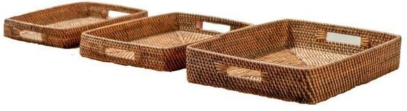 Soeji Rechteckiges Rattantablett AMAHAI in 3 Größen