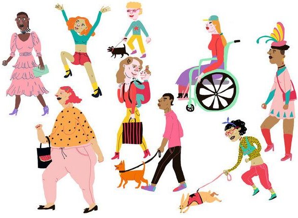 Photocircle Poster / Leinwandbild - People Walking (expended version)