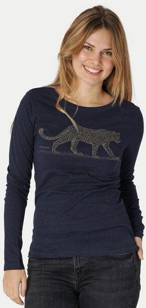 Peaces.bio - handbedruckte Biomode Bio-Damen-Langarmshirt Leopard