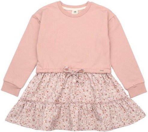 Walkiddy Mini Cottons Bio-Sweat Dress Rosa - Stilvolles & Hypoallergenes Kleid für Kinder – GOTS zertifiziert