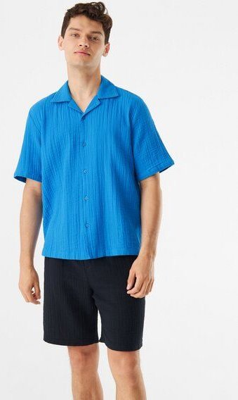 Givn Berlin Kurzarmhemd GBLUCA aus Bio-Baumwolle - French Blue (Musselin)