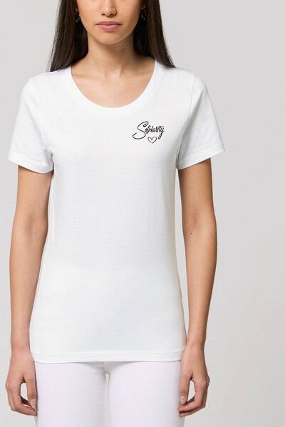 Human Family Bio Damen Rundhals-T-Shirt "Faith - Solidarity" aus Bio-Baumwolle