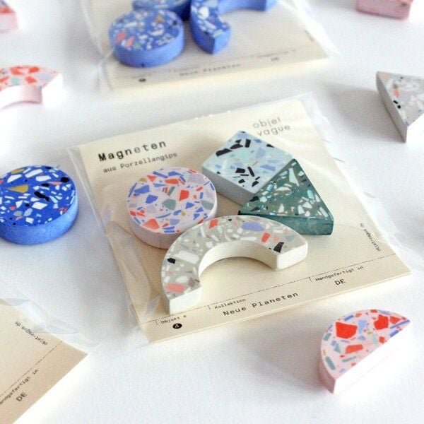 Objet Vague 4er Set Magnete Terrazzo