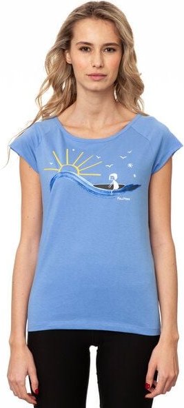 FellHerz Damen T-Shirt Surfing Girl cornflower bio & fair & vegan