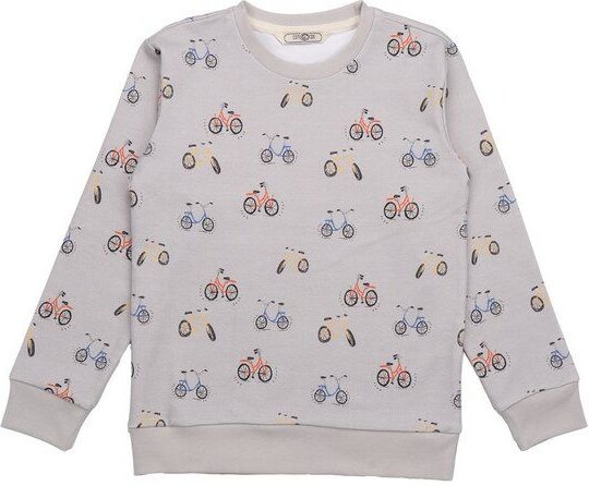 Cotokids Kinder Sweatshirt GOTS-zertifiziert aus Bio-Baumwolle grau mit Fahrrad-Motiv – Walkiddy