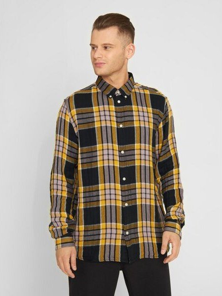 KnowledgeCotton Apparel Kariertes Hemd aus Bio-Baumwolle