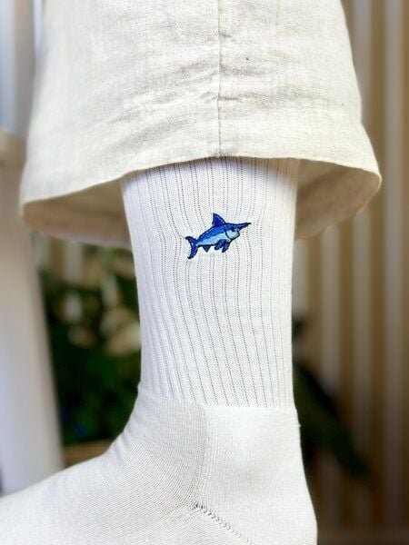 Purewater Marlin | Bio Baumwoll Socken | Bestickt