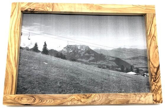 Olivenholz erleben Bilderrahmen Groß 30cm x 20 cm aus Olivenholz