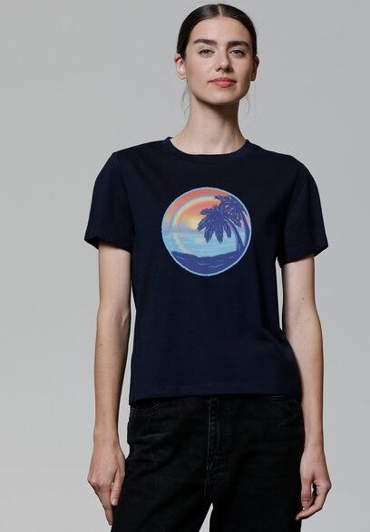 watapparel T-Shirt Frauen Sunset Rainbow