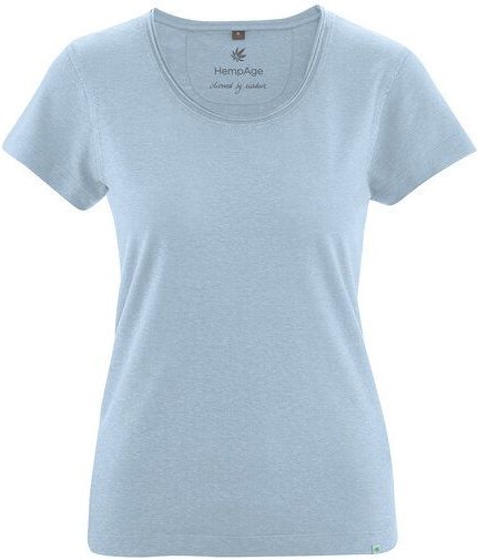 HempAge Damen T-Shirt mit Rollsaum Hanf/Bio-Baumwolle