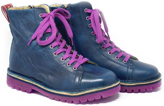 Grünbein Shoes Schnürboots Noa II lose Einlage blau-lila