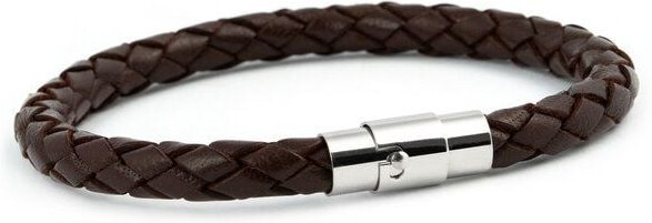 Simaru Handgeflochtene Echtlederarmband für Damen & Herren mit Magnetverschluss